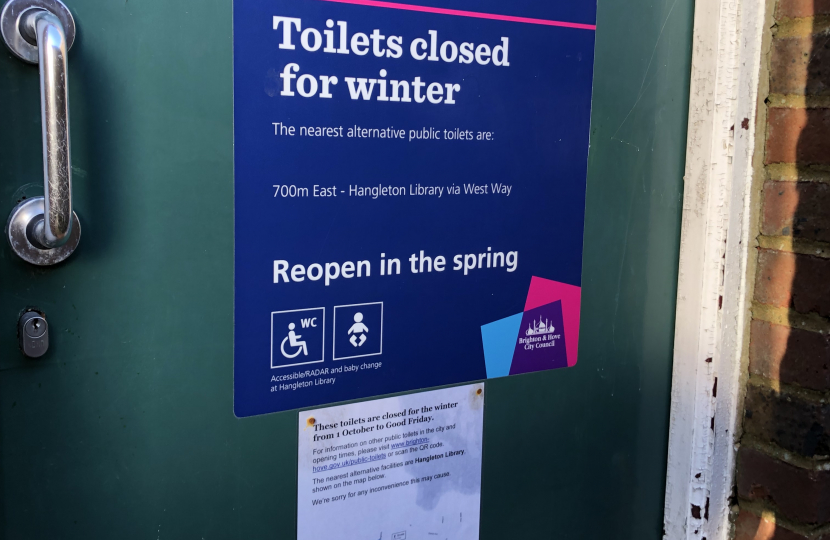 Closure notice, Greenleas public toilets