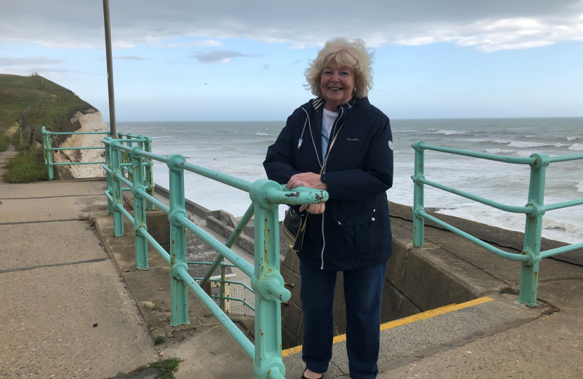Conservative Councillor Mary Mears at Ovingdean Beach