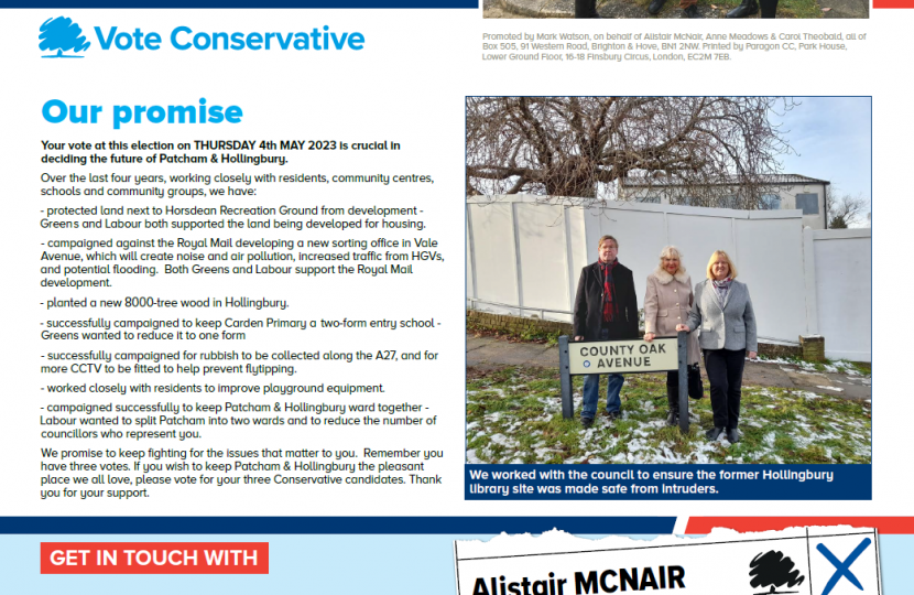 A strong local team for Patcham & Hollingbury ward cover