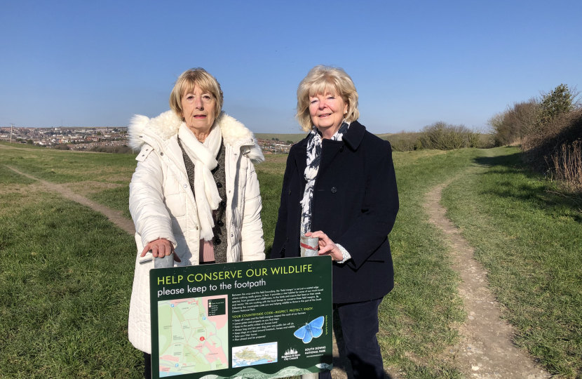 Conservative Candidate Lynda Hyde with Councillor Mary Mears in the Rottingdean Coastal ward