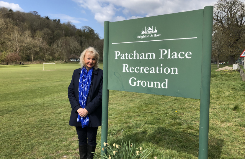 Councillor Carol Theobald at Patcham Place Recreation Ground