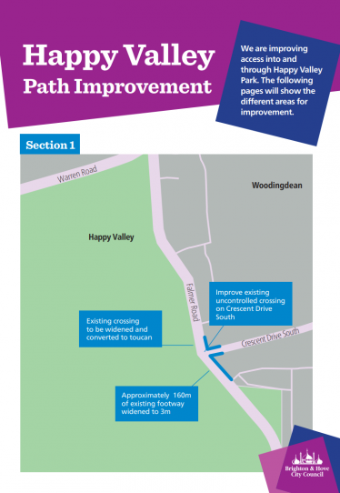 Section 1 - Crossing improvements at Falmer Road/Crescent Drive South