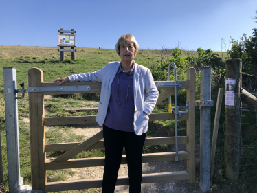 Conservative Candidate for the Rottingdean Coastal by-election Lynda Hyde at Beacon Hill, Rottingdean